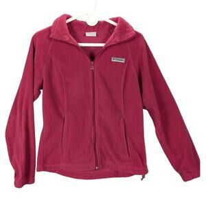 Columbia Jacket Womens Medium Zip front Pink Fleece Outdoors Hiking Sportswear
